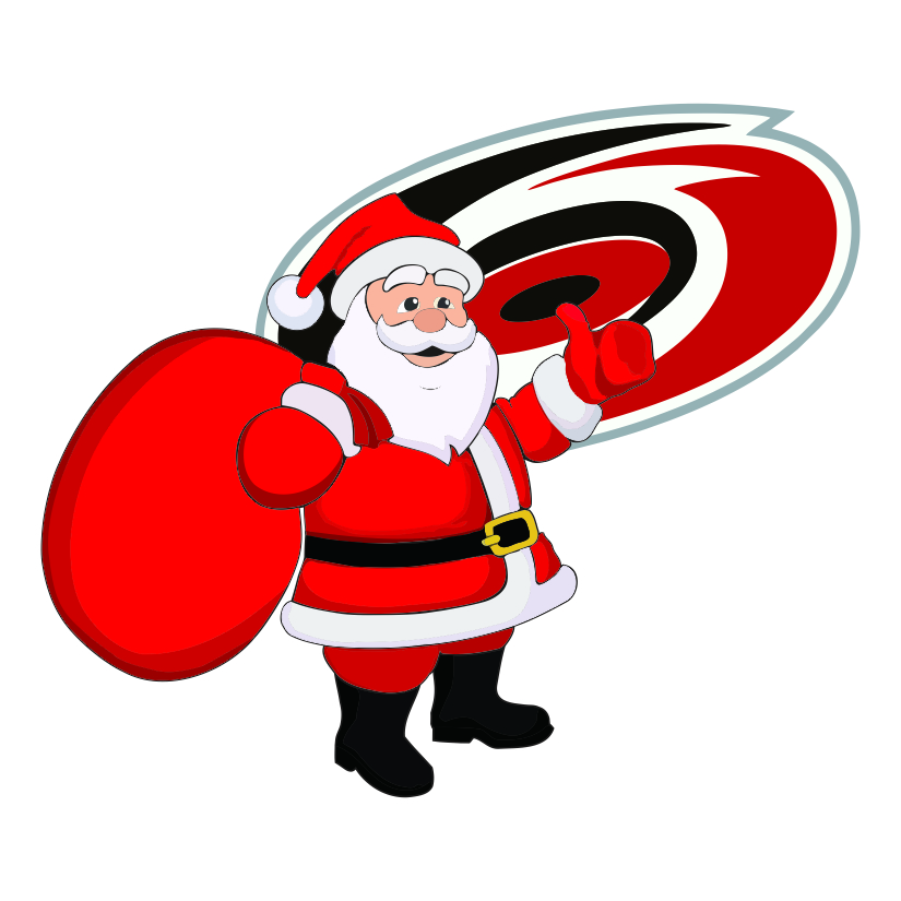 Carolina Hurricanes Santa Claus Logo iron on paper